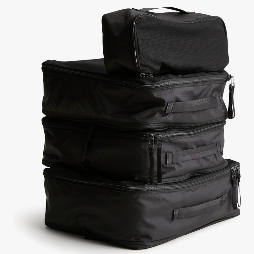Vera Bradley Essential Packing Cubes: Set of 4 in Moonless Night (Black)